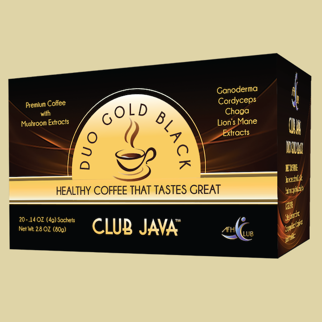 Duo Gold Healthy Black Coffee - w/Ganoderma, Cordyceps, Chaga, & Lion's Mane Extracts (20 pk/box) Single - Click Image to Close